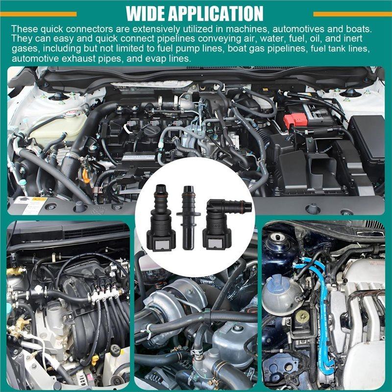 Hot Sale-Fuel Line Quick Connect Fittings, 30Pcs Fuel Line Repair Kit, 13 Size Hose Release Connector Straight Elbow