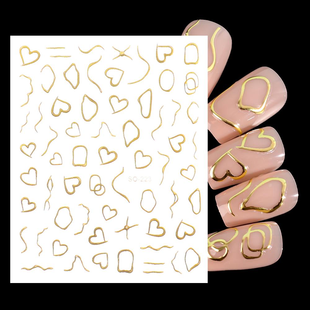 1PCS Laser Love Nail Stickers