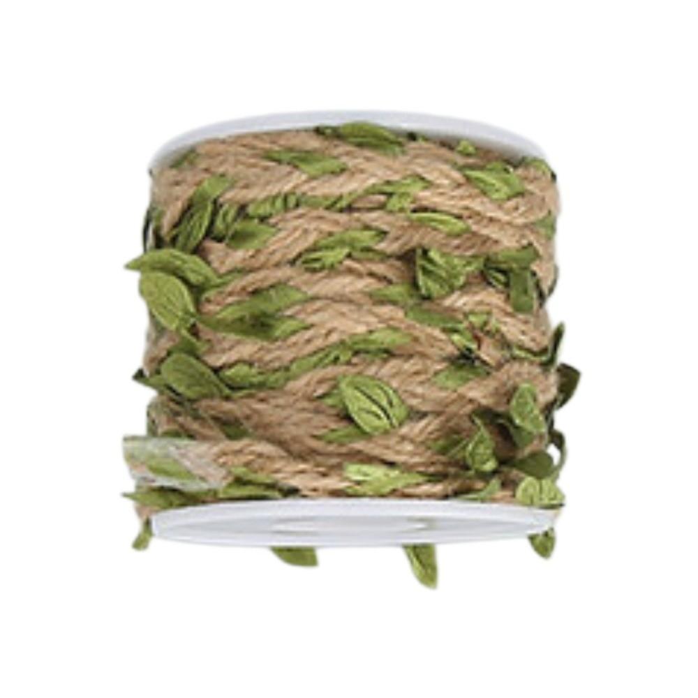 10M/Roll Boho Style Burlap Leaf Ribbon Natural Jute Rope Vine Simulation Vine Gift Decoration