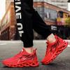2023 Красные мужские дышащие кроссовки для бега на осень - молодежная модная спортивная обувь
