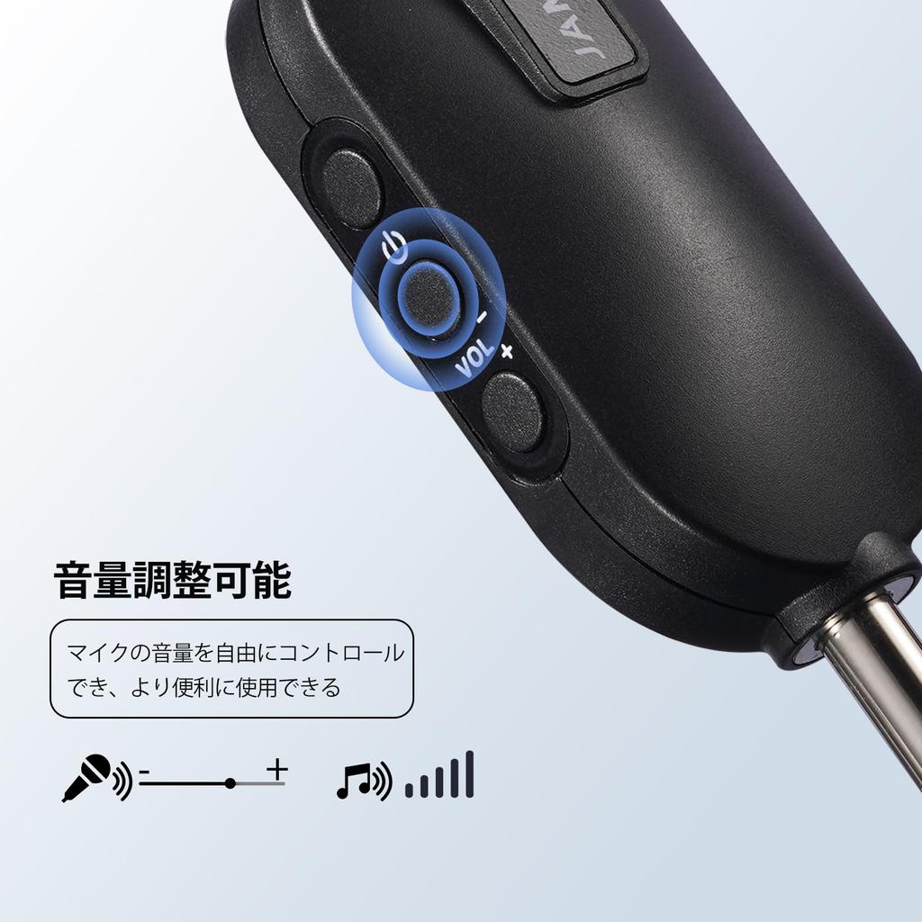 Беспроводной микрофон JAMELO, перезаряжаемый динамический микрофон, регулируемая громкость приемника, выход с приемником, беспроводной микрофон Type-C 2,4 ГГц 1/4" и