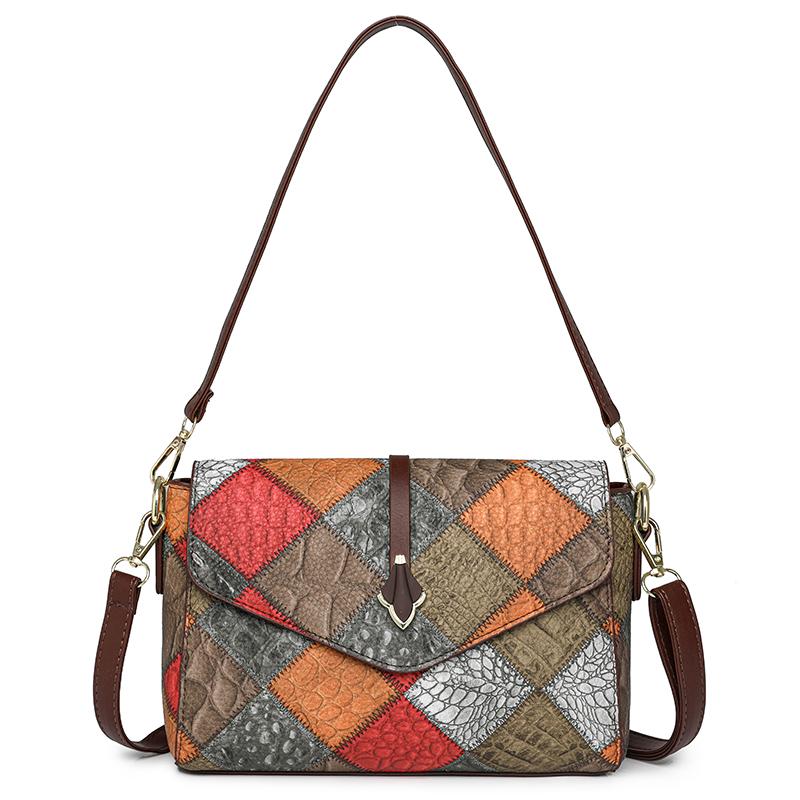 Маленькая сумка через плечо для женщин среднего и пожилого возраста, зимняя новая модная женская сумка через плечо из мягкой кожи с диагональным плетением 2024 года