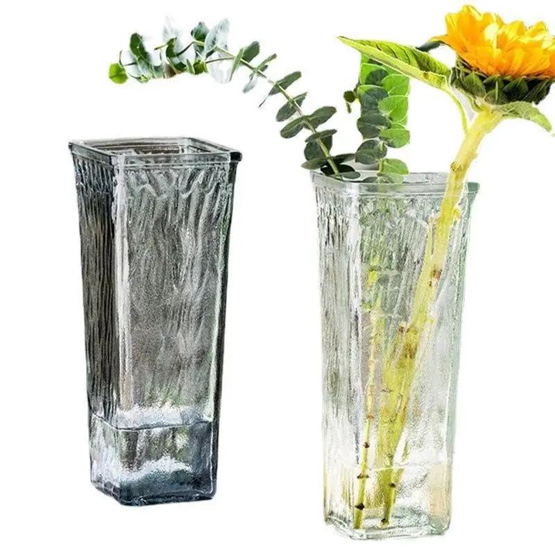 Креативная прозрачная ваза простая квадратная стеклянная ваза пробуждающиеся цветы гидропонное цветочное устройство украшение для гостиной в скандинавском стиле
