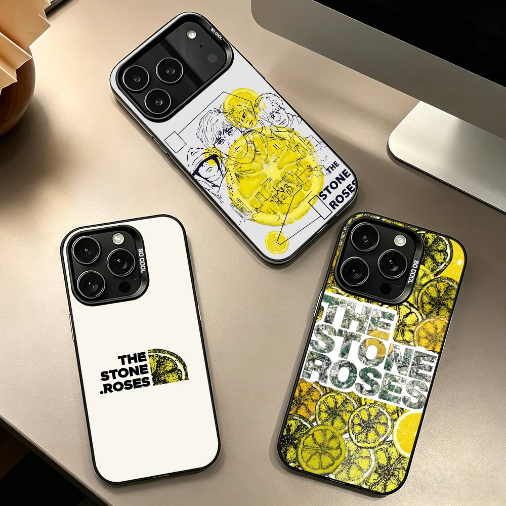 Чехол для телефона S-Stone Z-Roses Band Singer для iPhone17,16,15,14,13,12,11 Plus,Pro Max,XS,Красочный серебристый чехол для телефона Funda Cover
