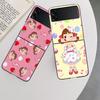 F-Fujiya M-Milky P-Peko C-chan Мультяшный Чехол для Телефона для Samsung Z Flip 7 6 5G Galaxy Z Flip 5 4 3 Черный Жесткий Чехол Роскошный ПК