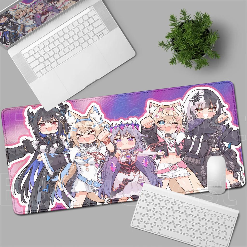 Коврик для мыши Большой Hololive Девушка Nerissa Ravencroft Игровая компьютерная резиновый с запирающим краем Клавиатурный коврик 900x400 мм Моющийся настольный ковер