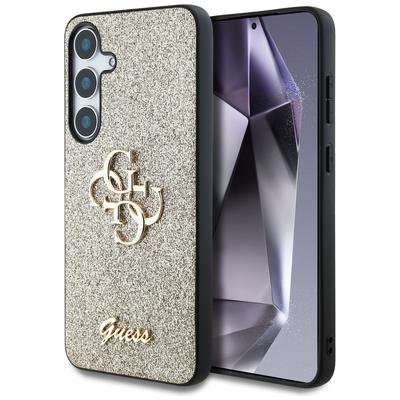 Чехол Guess Fixed Glitter Big 4G Metal Logo Для Samsung Galaxy S25 Золотой