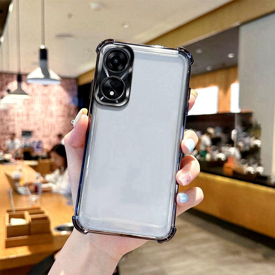 Ударопрочный чехол-футляр для линз с подушкой безопасности для Realme C71 C35 C53 C51 C61 C63 OPPO A98 5G A79 A38 A18 A53 A76 A96 A5 A16 Reno 13 14 Силиконовый задний чехол с покрытием Прозрачная крышка