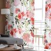 Тюлевые занавески из вуали с акварельным цветком розы и красного цвета для спальни, гостиной, оконные занавески, прозрачные шторы из органзы