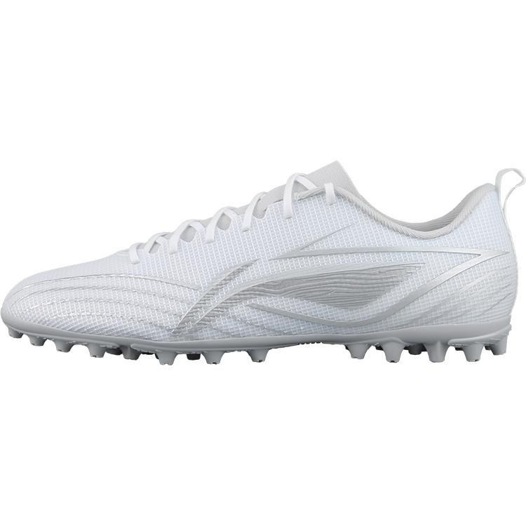 Li Ning MG Мульти-покрытие Искусственная трава Скользкие Устойчивые к истиранию Футбольные бутсы Мужские Белый Серебристый YSFV0114