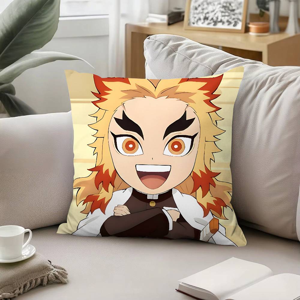 Крутая наволочка K-kyoujurou Rengoku, чехол для подушки, мягкая, милая, накидка на подушку для автомобиля, дивана, наволочка из полиэстера на молнии