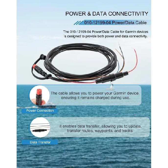 010-12199-04 Power/Data Cable 4-Pin Replaces for Garmin Striker Echo, Striker Plus, Striker 4, Fishfinder, Echomap