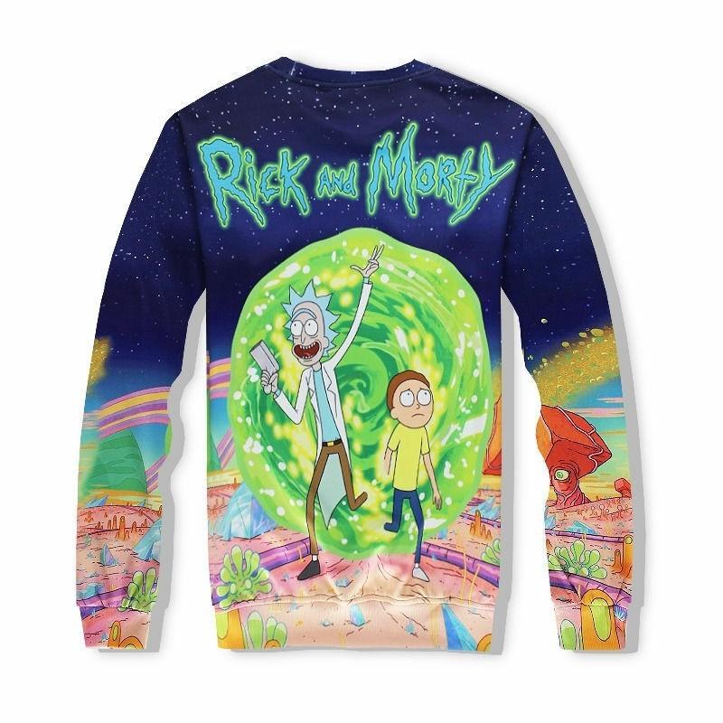 Fun New Rick And Morty Cartoon Galaxy 3d Sweater Hoodie Pants Outfit Tracksuit