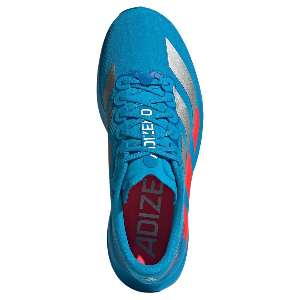 Adidas Adizero Evo SL Кроссовки женские цвета «Солнечный синий» с серебристо-металлическими и ярко-красными деталями JR4729