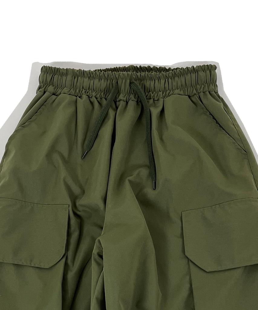 SK8ER ROCK Moreover Cargo Nylon Wide Pants Khaki