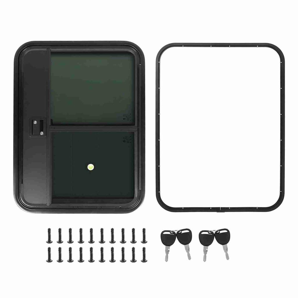 Camper Entrance Door with Slide Window UV Proof Heat Insulation Sealed Smooth Edge for RV Camper