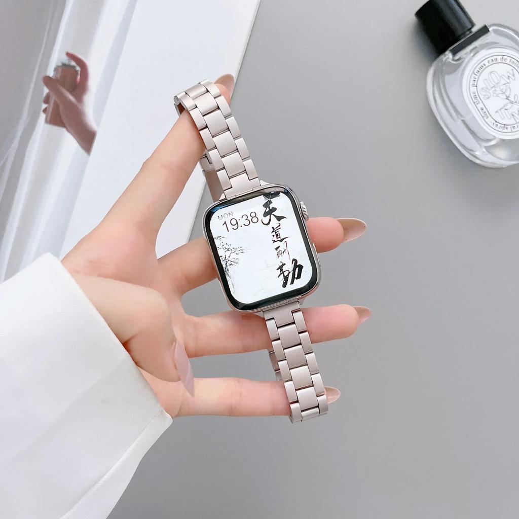 Стальной ремешок-цепочка Starlight для Apple Watch Series Ultra 8 7 SE 6 5 4 3 49 мм, металлический ремешок для браслета IWatch 38 40 41 мм 42 44 мм 45 мм