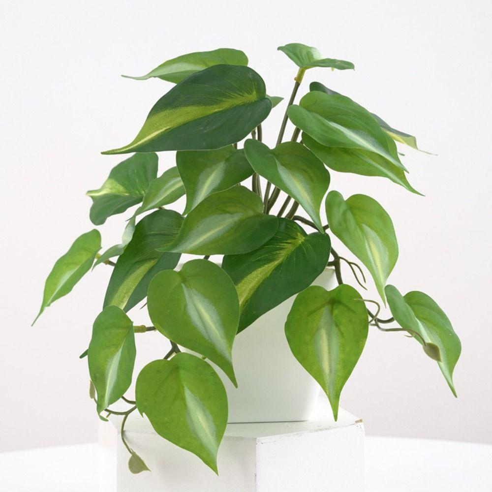 Тропические растения Зеленые растения в горшках Большая шелковая черепаха спина Бамбуковые листья Декор для свадебной вечеринки