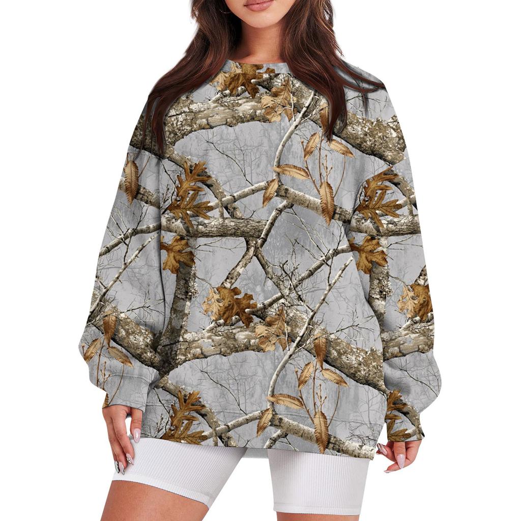 Женская повседневная модная винтажная толстовка с длинным рукавом и круглым вырезом с принтом, многослойный пуловер, топ