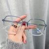 Oversized Square Frame Prescription Myopia Eyewear Polyhedral Glasses Anti Blue Light Eye Protection Near Sight Eyeglasses