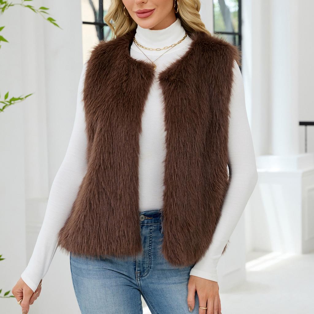 Модный женский жилет с V-образным вырезом, куртка без рукавов