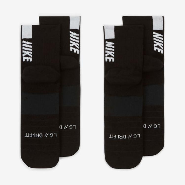 Nike Носки для бега на щиколотку 2 пары Носки-гольфы Унисекс 2 упаковки Черный SX7556-010