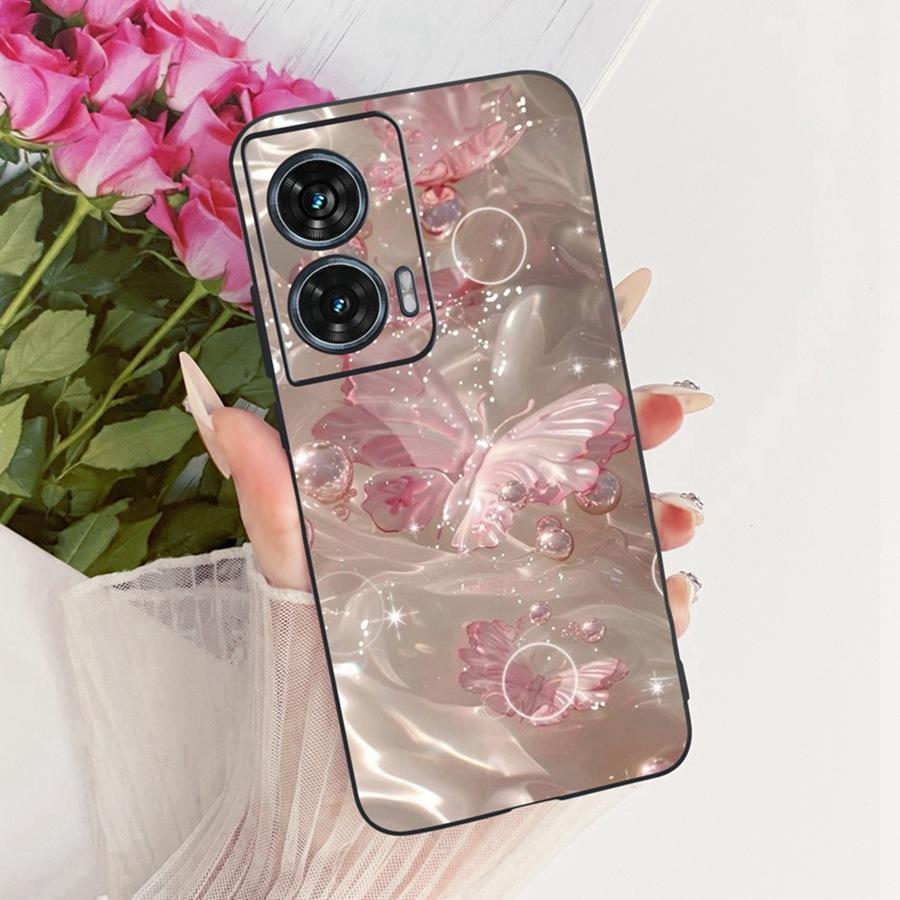 Чехол для Motorola Edge 50 Fusion XT2429-1 Мягкий ТПУ Цветок Защитные Чехлы для Телефона Для Motorola G96 motog96 5G Fundas Чехол Coque