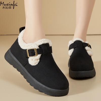 Женская хлопковая обувь Зима Новые универсальные хлопковые ботинки с толстым бархатом Зимние ботинки Дешевая обувь Распродажа