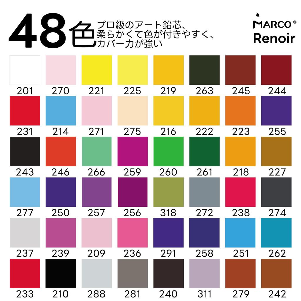 Marco Взрослые Раскраски 48 Хороших мм Толстые Твердые для Большой Области Насыщенные Легкие для Профессионалов Железо Роскошные Цвета Карандаши, Цвета, На масляной основе, Раскрашивание,