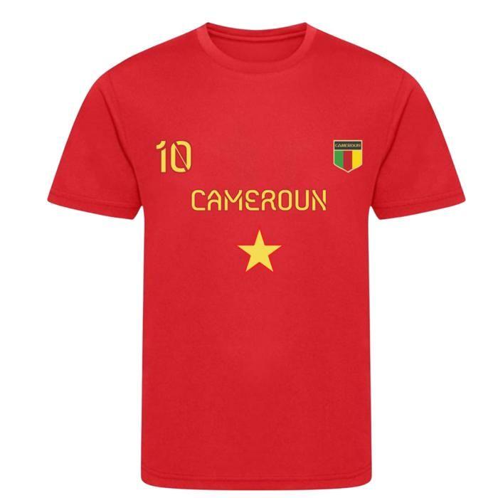 Ensemble Foot maillot et short inspiré Cameroun – Collection enfant - - Rouge