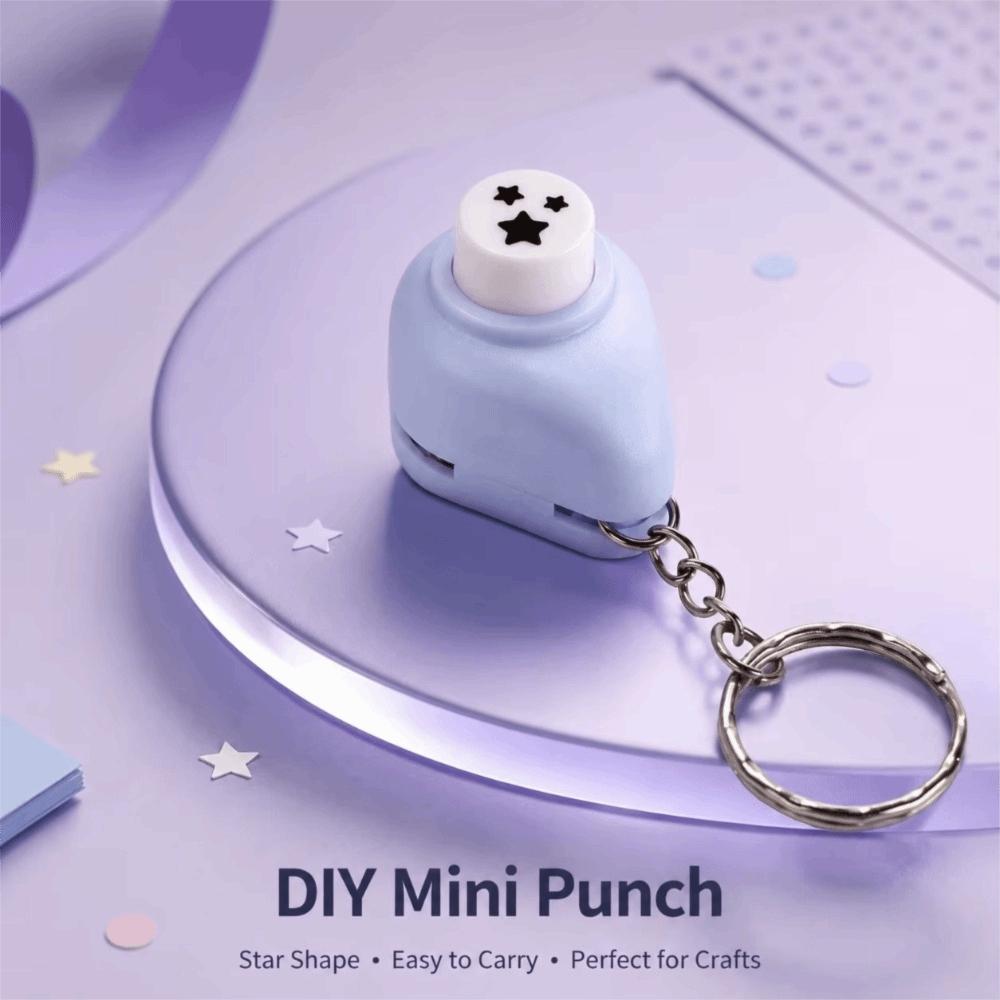 with Keychain Mini Stamp Punch Mini Paper Crafting Tool Stationery Stamp Hole Puncher Scrapbooking