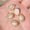 Copper Tulip Flower Charms with Green & Clear Zirconia, Golden Plated, 2pcs for DIY Jewelry Making