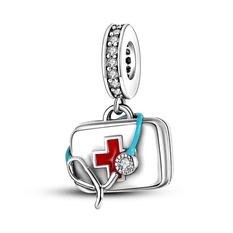 925 Silver Charms Doctor Medical Kit Pendant Nurse Bead Fit Bracelet For Women DIY Jewelry Gift