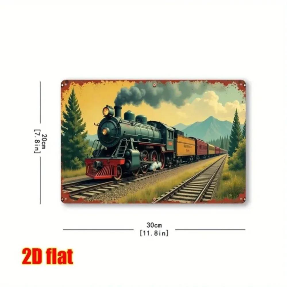 Винтажная металлическая табличка Southern Railroad - 2D Рустикальное искусство с поездом и горами для декора дома и гостиной