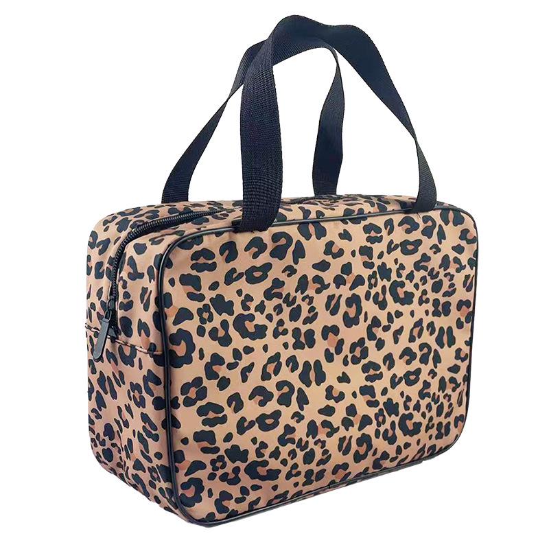 Косметичка большой вместимости с леопардовым принтом для женщин и мужчин – Портативная дорожная сумка для душа и органайзер для ванных принадлежностей