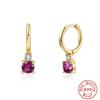 Серьги Light Luxury S925 Lip Print Geometric Four Diamond Celi French Ear Buckle Color Zircon Women's Ear Buckle