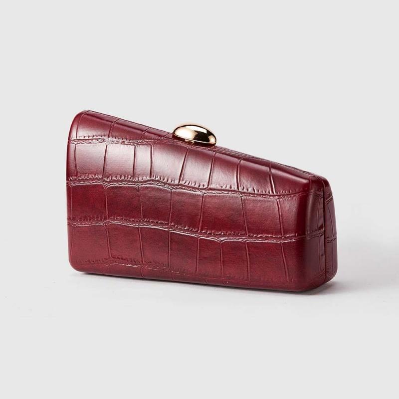 Vintage Design Irregular Handbag New Shoulder Diagonal Crossbody Bag Shaped Snake Pattern PU Leather Clutch Bag