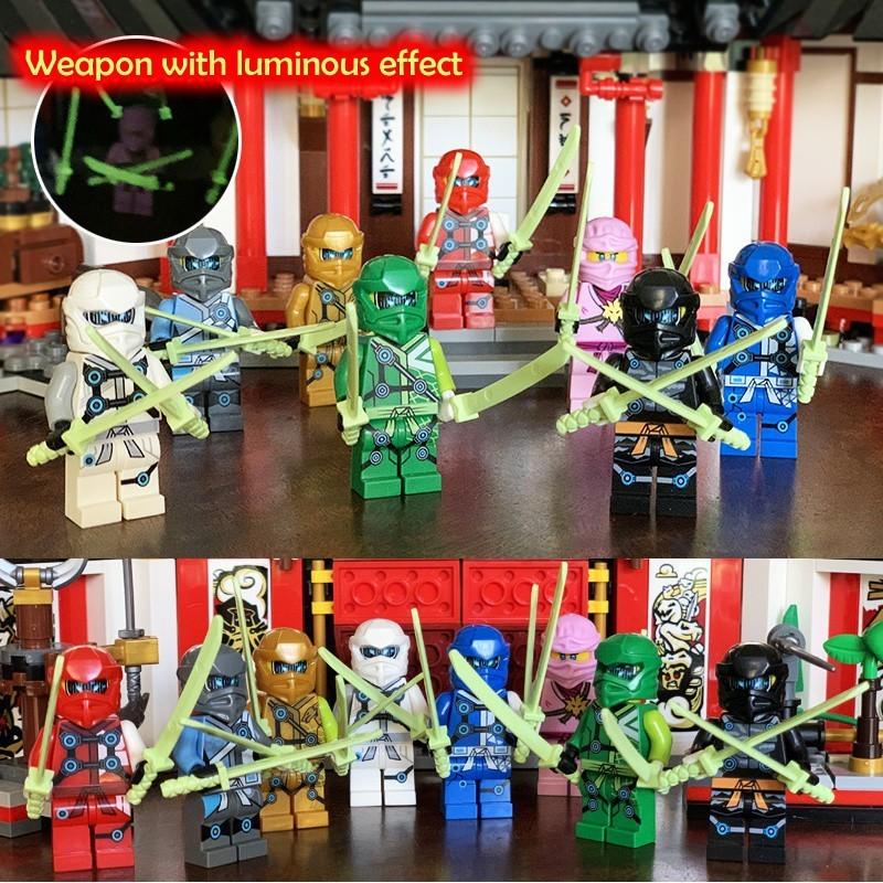 46 шт. минифигурки Ninjago Lego, строительные блоки, игрушки, фигурки, детский образовательный подарок