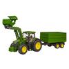 Bruder JD 7R 350 Front Loader Tipping Trailer BR03155 &
