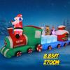 8.85FT Inflatable Christmas Toy Train Decoration Santa Claus Friends Xmas Yard Christmas LED Supplies Home Ornament Festive Gift