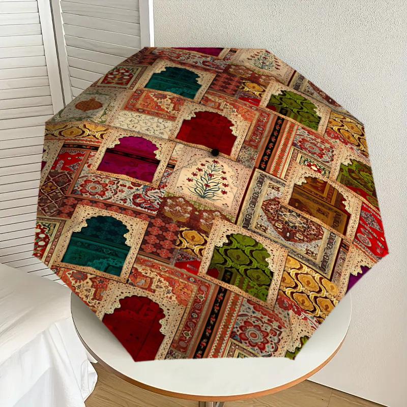 1PC Arches OrientalAutomatic Open/Close Umbrella with Windproof, 8-Rib Sturdy Canopy, Durable Ribs, Fashionable Design1312A