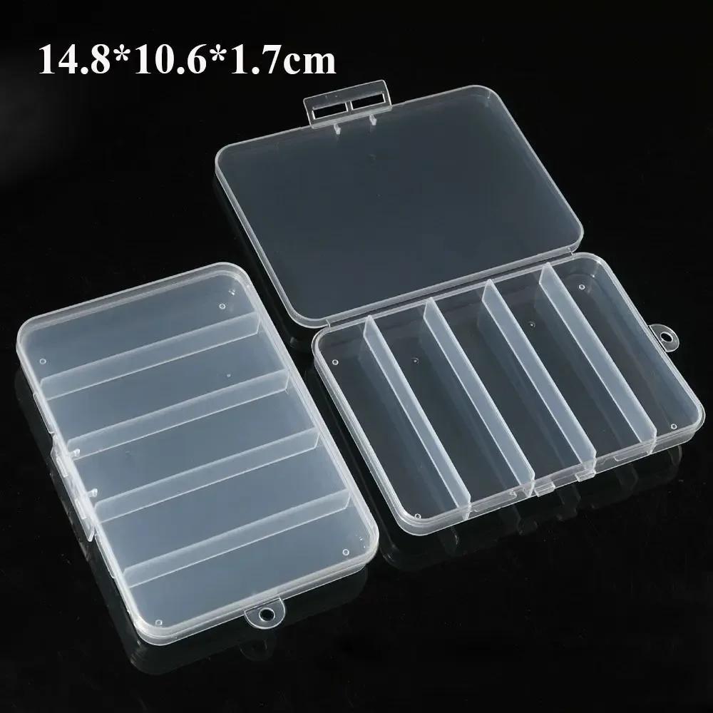 Plastic Storage Box Portable Durable Transparent Small Items Case Square Jewelry Beads Container Power Tools Holder