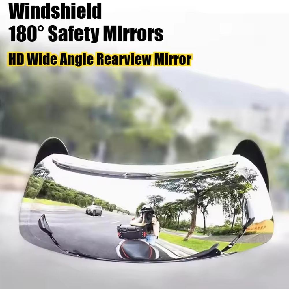 Universal Motorcycle Windshield Panoramic Rearview Mirror For BMW R1300GS R1250GS R1200GS C650GT F800GS C400X/GT Blind Spot View