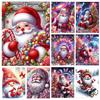 Алмазная картина Санта-Клаус полный квадрат круглая вышивка портрет мозаика стразы ручная работа рождественский декоративный подарок 5D DIY