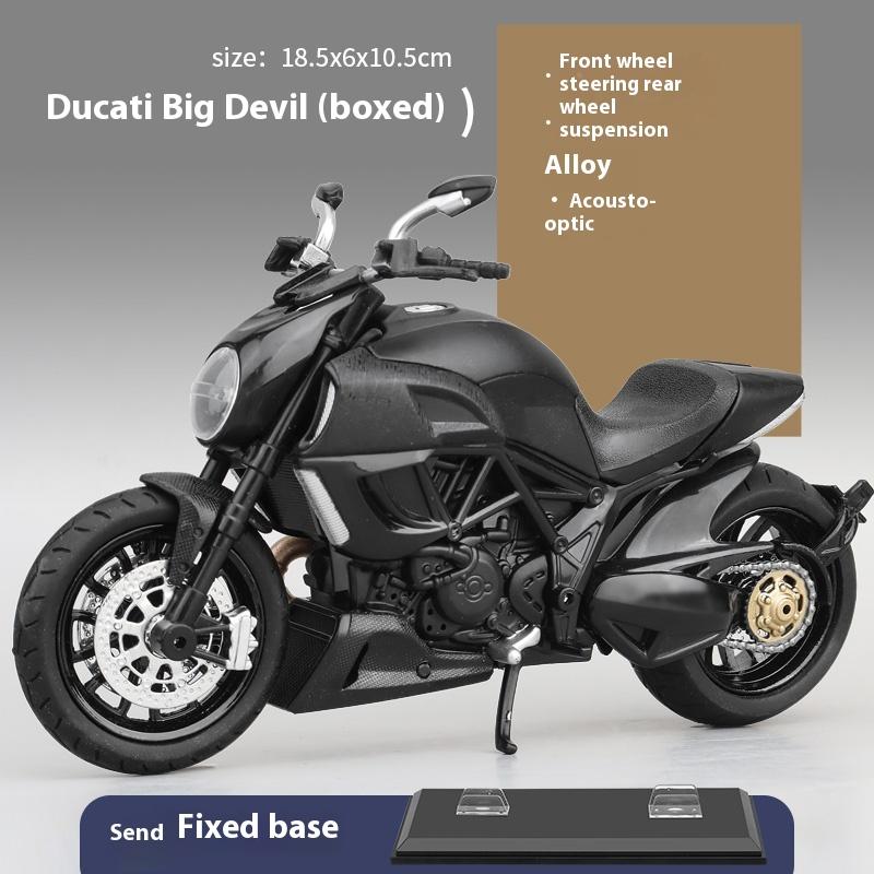 Модель мотоцикла Ducati Diavel в масштабе 1/12, литая модель из сплава, детская игрушка, детский подарок, подарок на день рождения для мальчиков, выставочная модель