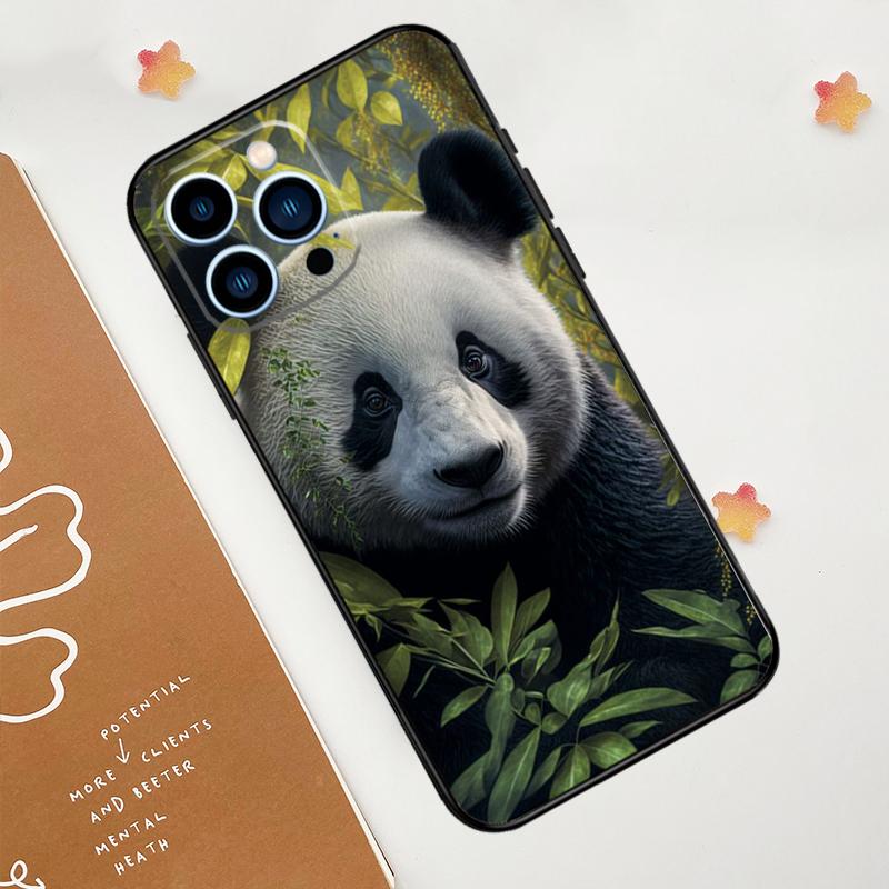 Чехол для телефона с изображением панды, милого медведя, для iPhone 17 Pro Max 11 14 15 16 Pro Max 12 13 mini 16 Plus 16e 17 Air Funda