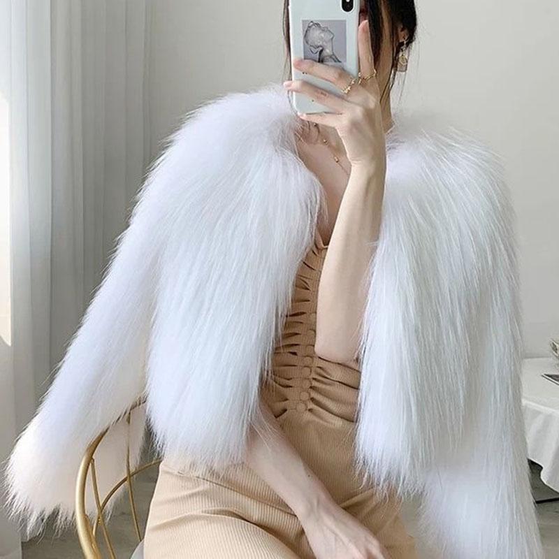 Зимнее плюшевое пальто из искусственного меха, женские свободные короткие меховые куртки, женская уличная одежда, повседневная женская куртка, пальто 2024, осень-зима