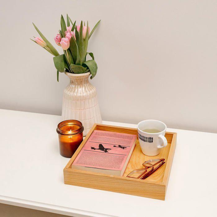 Plateau de rangement - Creative Deco - Bois de hêtre - 28 x 28 x 5 cm - Organisateur - Durable
