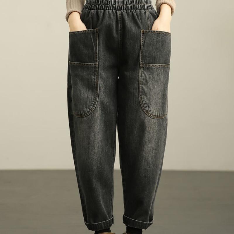 Женские джинсы повседневные весна-осень свободные джинсы перекрестные брюки женские винтажные шаровары длиной до щиколотки шаровары