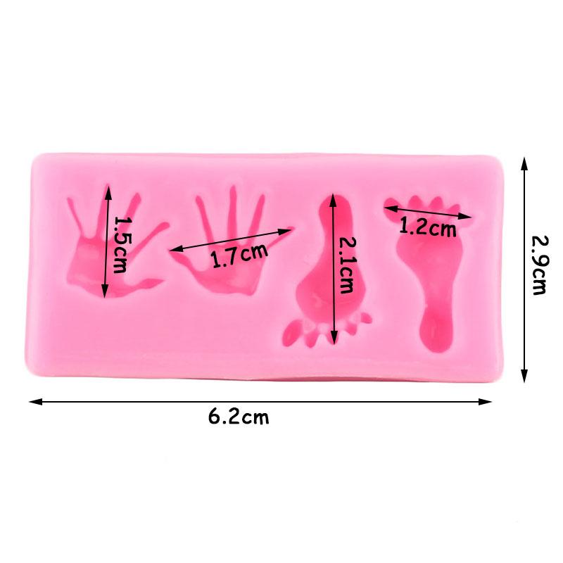 Детские силиконовые формы, детские формы для помадки для ног, инструменты для украшения торта, детские ручные формы для кексов, шоколадные конфеты, смоляные глиняные формы